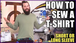 How to Sew a TShirt Short or Long Sleeve  Introduction to Knit Fabrics  Sewing for Beginners [upl. by Lohman]