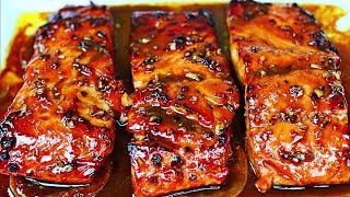 Honey Garlic Glazed Salmon Recipe  Easy Salmon Recipe [upl. by Ocirnor846]