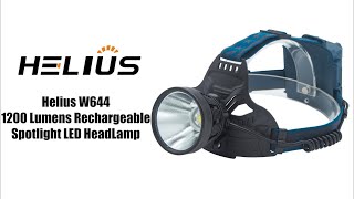 Helius W644 1200 Lumens Rechargeable Soptlight LED HeadLamp [upl. by Jegger]