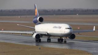 Lufthansa Cargo McDonnell Douglas MD11F DALCN am Flughafen Düsseldorf [upl. by Limemann724]