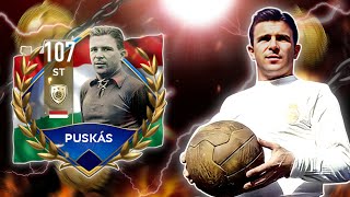 BEST ST 107 OVR MAX RATED PUSKAS REVIEWNATIONAL HEROESFIFA MOBILE 22 [upl. by Rubenstein]