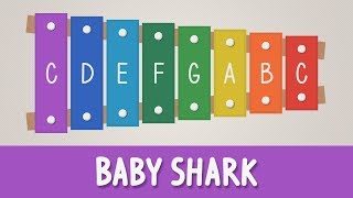 How to play Baby Shark on a Xylophone  Easy Songs  Tutorial [upl. by Pulsifer596]