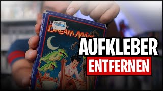 Aufkleber Sticker amp Etiketten von Videospiel Verpackungen OVP entfernen und ablösen [upl. by Ailisec]