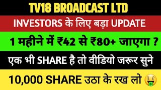 Tv18 Broadcast ltd Share latest News Today Target Analysis  Tv18 share Hold or Sell [upl. by Essilec]