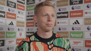 Zinchenko Post Match Interview  Arsenal 41 Bayer Leverkusen  hoping no 17 will be a lucky charm [upl. by Bahe]