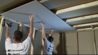 How to Install Plasterboard Part 3 Ceilings and Walls [upl. by Nnaytsirk]