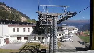 Sonnenbahn Mittelstation Fiss Ladis Serfaus Tirol Gondelbahn Seilbahn Österreich Einseilumlaufbahn [upl. by Liatrice670]