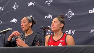 KELSEY PLUM CHECKS REPORTER “A’JA WILSON IS A UNANIMOUS MVP CANDIDATE” [upl. by Dusa]