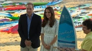 Prince William and Kate head down to Manly Beach [upl. by Hellene457]