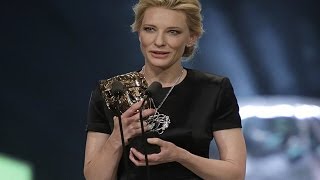 Cate Blanchett Continued Her Tribute To Philip Seymour Hoffman at BAFTAs 2014 [upl. by Nattirb817]