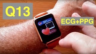 Newwear Q13 ECGPPG Blood Pressure IP67 Waterproof Apple Watch Shaped Smartwatch Unbox amp First Look [upl. by Leila528]