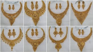 Gold set designs 2021  Gold bridal necklace set with weight and price  Divya Lifestyle [upl. by Saltzman]