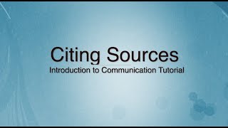 Citing Sources in a Speech [upl. by Ailana65]