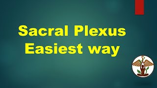 SACRAL PLEXUS in easiest way [upl. by Auqinet]