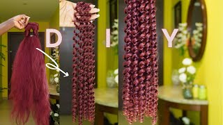 DIY Curly Hair Curling Synthetic Hair With Flexi Rods [upl. by Sanderson]