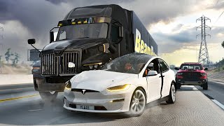 Realistic Freeway Crashes 05  BeamNGdrive [upl. by Rogers]