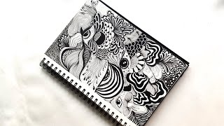 Zentangle art  Zentangle  Doodle art  Zendoodle  mushroom zentangles [upl. by Marnia]