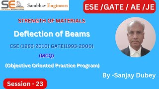 Deflection of Beams I Strength of MaterialsI MCQ I PYQ I CSE 19932010 GATE 19902000 ESE l AE I [upl. by Had]