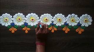 Easy Border Rangoli Design For Beginners  Art By Tushar [upl. by Shields]