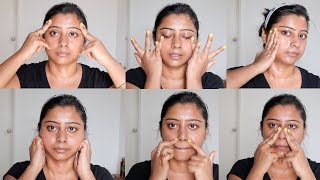 Antiaging Face Massage Techniques To Reduce Forehead wrinklesDouble Chin and Sagging Cheeks [upl. by Hawger]