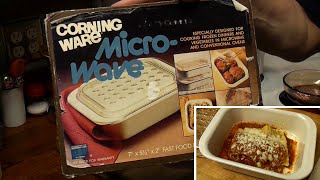 Corning Ware Microwave Fast Food Dish Unboxing and first use  Vintage Cookware [upl. by Naz]