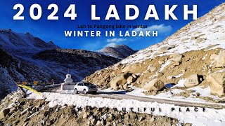 Ladakh winter trip 2024 Leh to Pangong lake in winter February [upl. by Oznole]