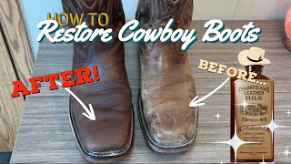 How To Restore Full Grain Leather Cowboy Boots Using Leather Milk  Easy amp Simple [upl. by Parcel38]