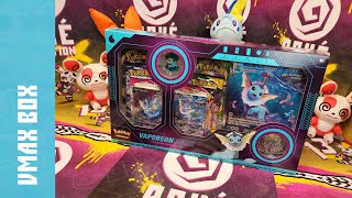 VAPOREON COLLECTION 💧 Opening A Pokémon VAPOREON VMAX Premium Collection [upl. by Relyc970]