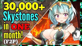 F2P 30K SKYSTONES IN 1 MONTH Account Progress Epic Seven FreeToPlay Epic 7 30 Days Progression [upl. by Refiffej]