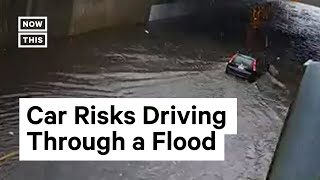 Car Risks Driving Through Floodwater [upl. by Gabi86]