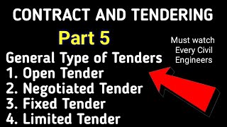 General Type of Tender  Part 5  Open Negotiated fixed and Limited Tender  Explain in Hindi [upl. by Aver441]