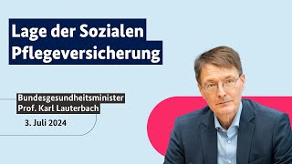 Bundesgesundheitsminister Prof Karl Lauterbach zur Lage der Sozialen Pflegeversicherung [upl. by Eidok740]