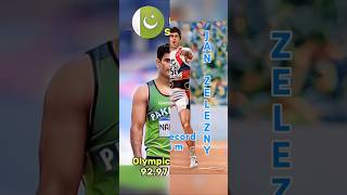 Javelin Throw world record vs Olympic Record ArshadNadeem vs JanZeleny JavelinThrow Olympics [upl. by Nevla515]