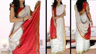 How To Wear Saree In Bengali Style Like Bridal  Traditional Bengali Style Saree Draping Tutorial [upl. by Brightman]