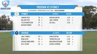 Mosman v Sydney [upl. by Enirroc]