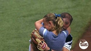 First Pitch ends in Big Surprise for Soldiers Daughter [upl. by Enomrej]