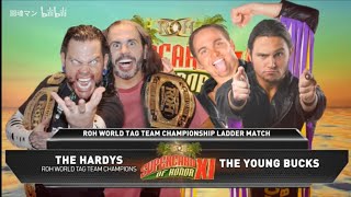 The Hardys vs The Young Bucks  ROH SUPERCARD OF HONOR XI 2017  LADDER MATCH [upl. by Nillok]