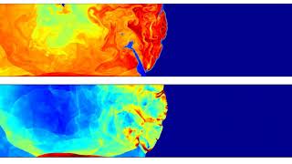 Detonation attenuation by an array of cylinders and subsequent reinitiation [upl. by Ahsimac597]