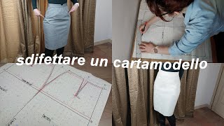 Come SDIFETTARE UN CARTAMODELLO  fitting correzione cartamodello amp tela di prova  SARA ARMELLIN [upl. by Harbison]