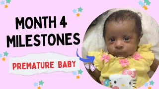 4th month MILESTONES OF PREMATURE BABY preemie prematurebaby pretermbaby preemiebaby milestones [upl. by Adelina]