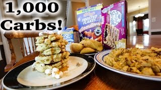 Breakfast Of Champions Food Challenge 1000 Carb Cheat Meal [upl. by Kerri205]