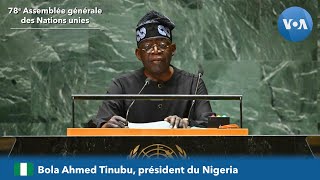 Bola Tinubu Nigeria devant la 78e Assemblée générale des Nations unies [upl. by Namajneb]