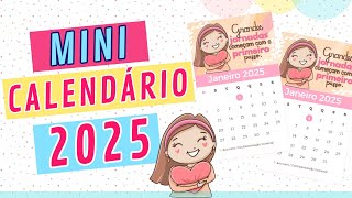 Mini Calendário 2025 com Imã  CANVA [upl. by Burrus535]