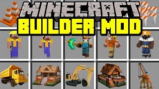 Minecraft BUILDER MOD  CONSTRUCT GIANT CITIES AND BUILDINGS  Modded MiniGame [upl. by Nagap]