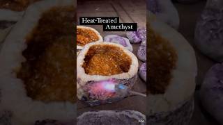 😱Amethyst or Citrine 😱 Heating Treatment 🔥 amethyst citrine heat shorts geodes [upl. by Gail]