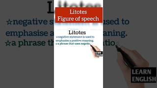 litotes definition  figure of speech youtubeshorts englishlanguage englishliterature learning [upl. by Goran]