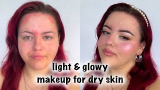 dewy makeup routine for dry skin ♡ NV [upl. by Fiel]