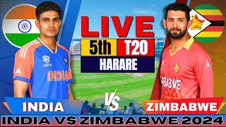 🔴 Live INDIA vs ZIMBABWE 5th T20I  IND vs ZIM Live cricket match Today  Live Score amp Commentary [upl. by Ettellocin]