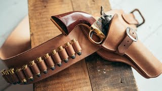 Making a Leather Cowboy Action Fast Draw Holster and Belt [upl. by Eaj]