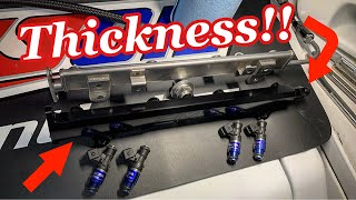 Evo X AMS Fuel Rail w Dampner Install [upl. by Drucilla]